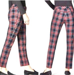 J. Jill Premium Bi-Stretch Plaid Tartan Holiday Christmas Slim Fit Pants